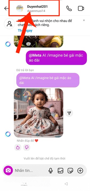 Chạm vào mục khung tên