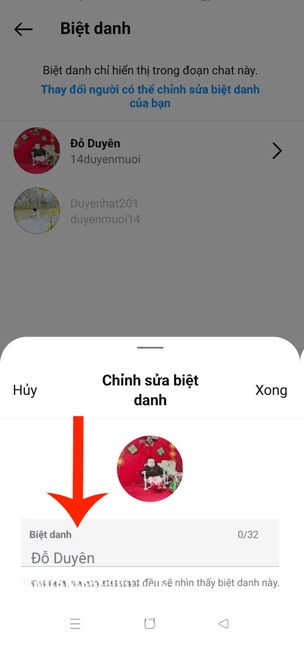 Nhập biệt danh cho đối phương