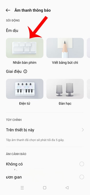 Chọn âm thanh thông báo