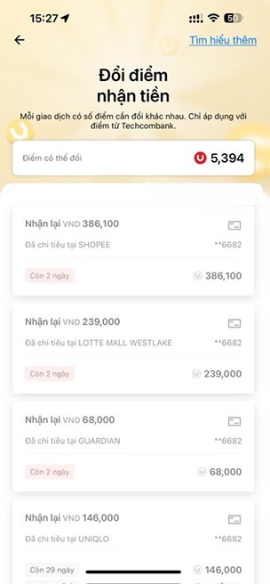 Techcombank Rewards 3*524636