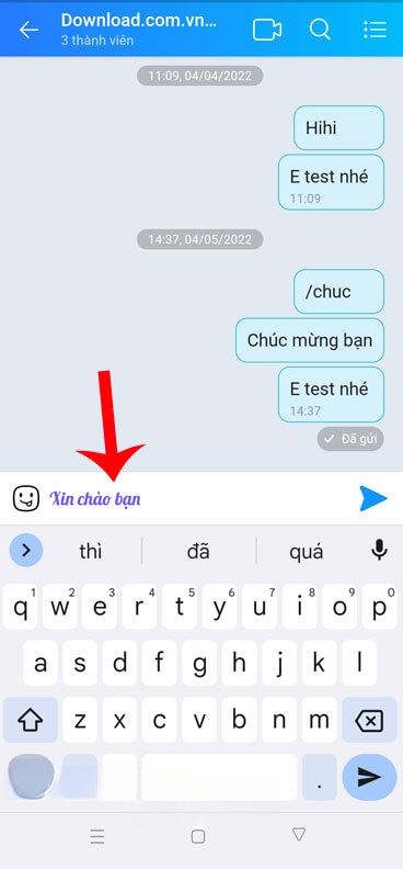 Soạn nội dung tin nhắn muốn gửi