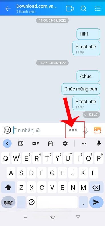Ấn vào biểu tượng dấu ba chấm