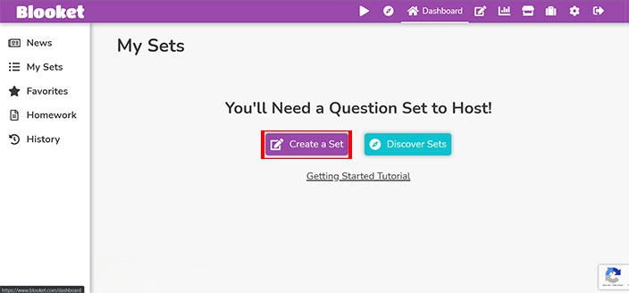 Nhấn Create a Set để tạo bộ câu hỏi mới