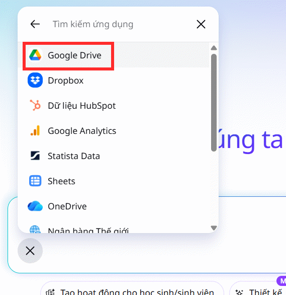 Chọn Google Drive