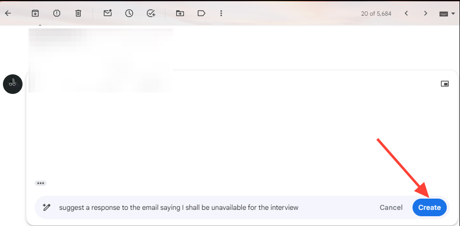 Phản hồi email Gmail soạn bằng Gemini
