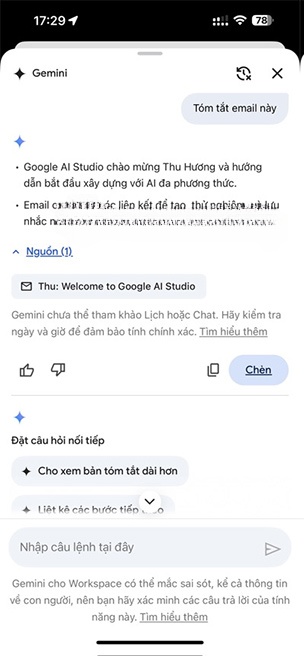 Tóm tắt nội dung Gmail
