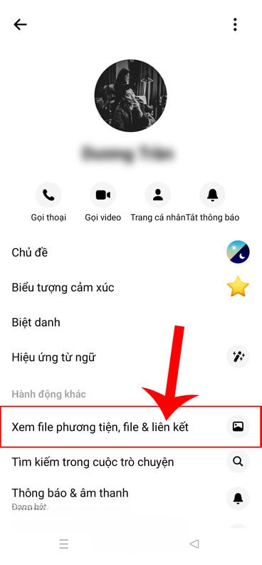 Ấn vào mục em file phương tiện, file & liên kết