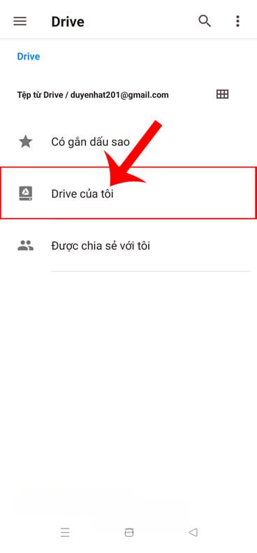 Nhấn vào mục Drive của tôi