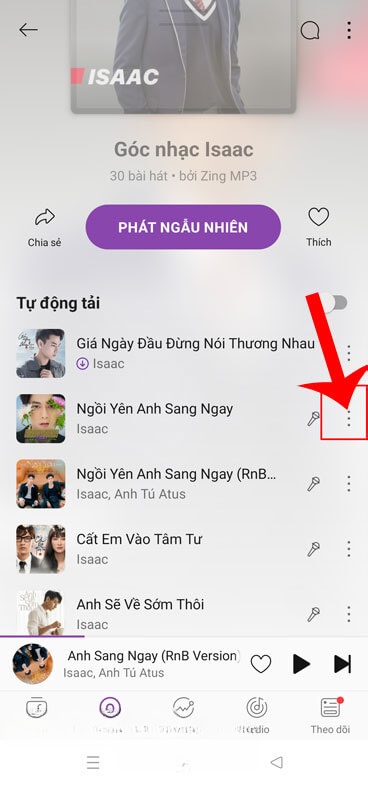 Ấn vào biểu tượng dấu ba chấm