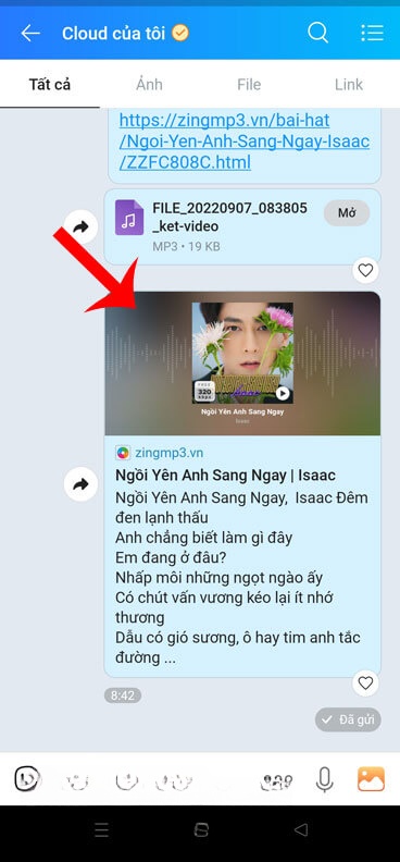 Đã gửi bài hát từ ZingMp3
