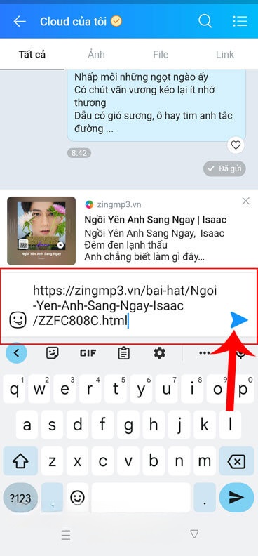 Dán và gửi link liên kết của ca khúc
