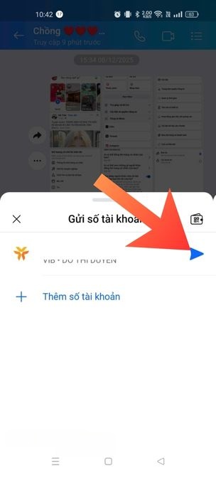 Ấn vào nút Gửi tại số tài khoản ngân hàng của mình
