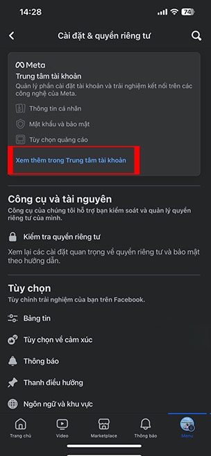 huy lien ket Instagram voi Facebook dien thoai 2*438274