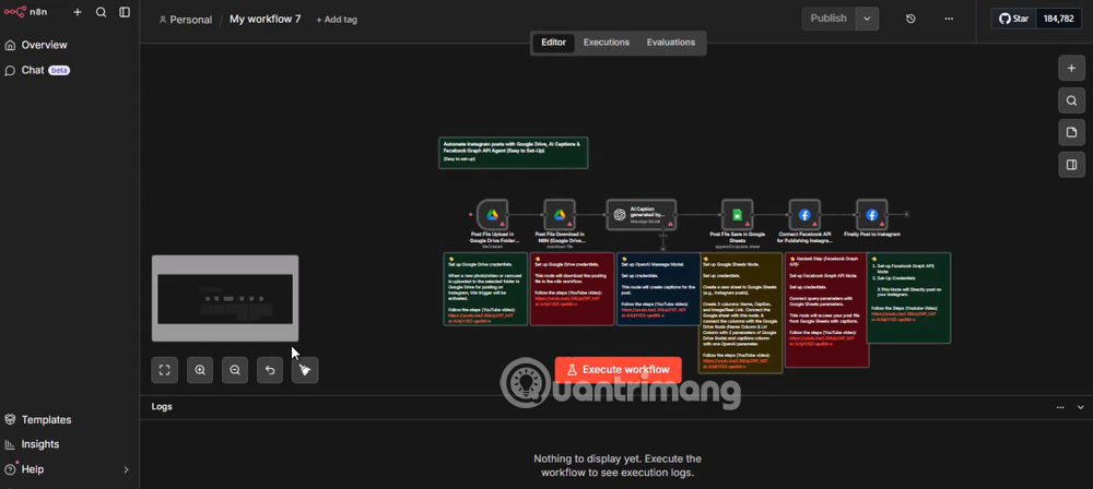 template có sẵn trên n8n