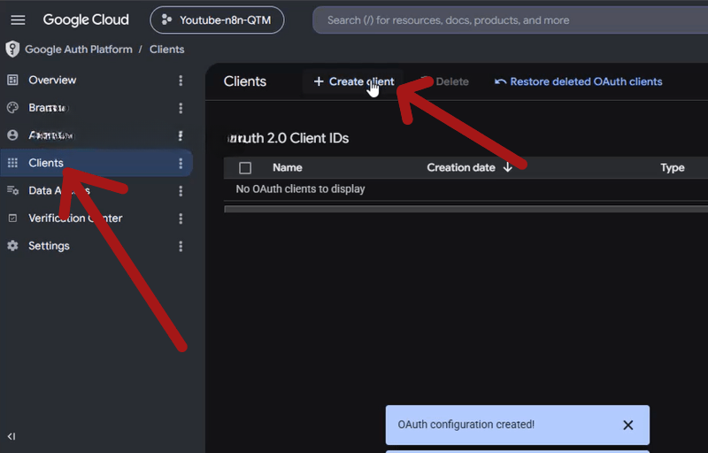 hướng dẫn tạo oauth client id n8n