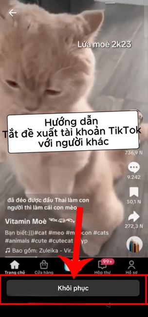Ấn vào nút Khôi phục