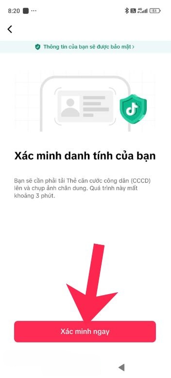 Nhấn vào nút Xác minh ngay