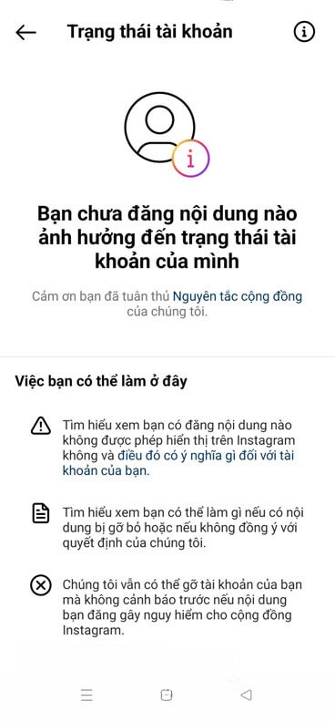 Trên màn hình sẽ hiển thị bài viết vi phạm cộng đồng.