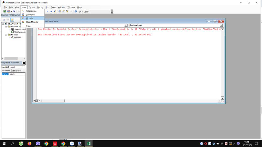 Đoạn code giúp cây thông tự chạy đèn trên Excel