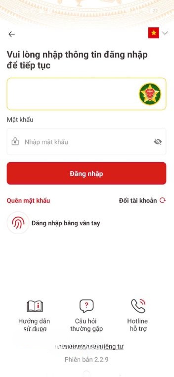 Mở và đăng nhập tài khoản ứng dụng VNeID