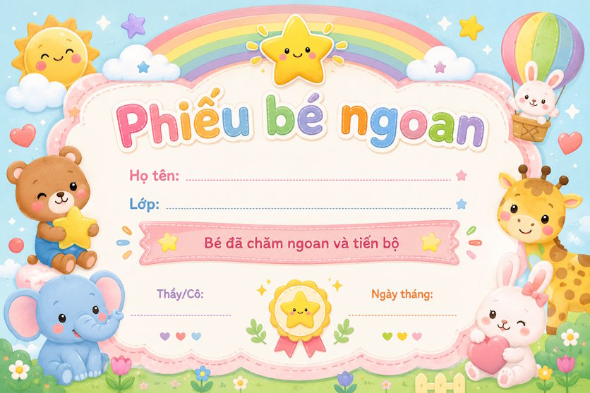 Mẫu phiếu bé ngoan bằng ChatGPT