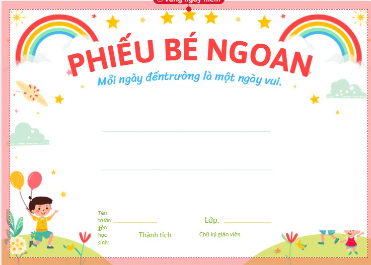 Phiếu bé ngoan 4
