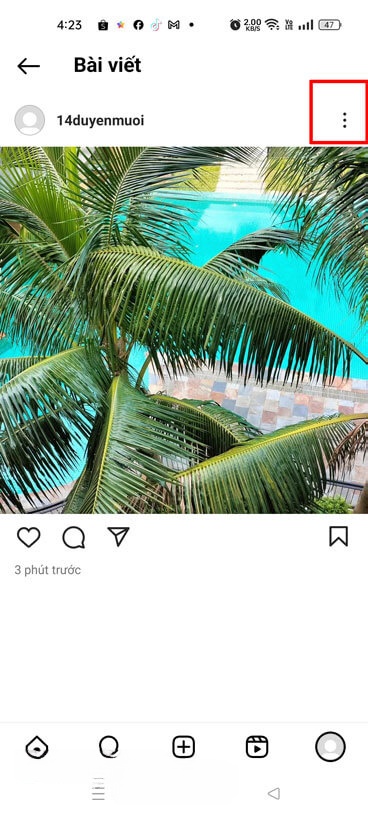 Ấn vào biểu tượng dấu ba chấm.