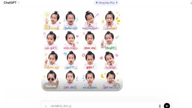 Hình ảnh Sticker em bé đã tạo bằng ChatGPT