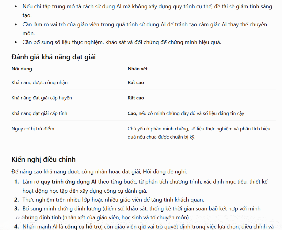 Prompt kiểm định đề tài SKKN