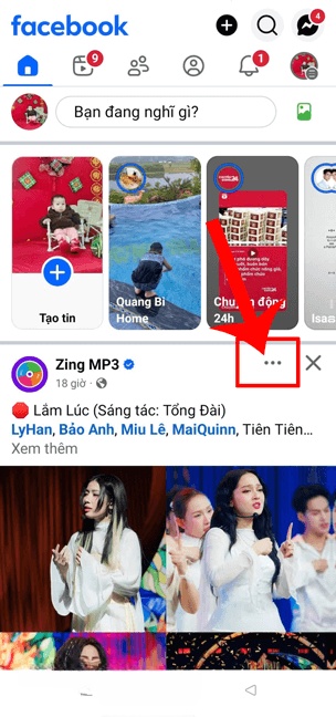 Nhấn vào biểu tượng dấu ba chấm