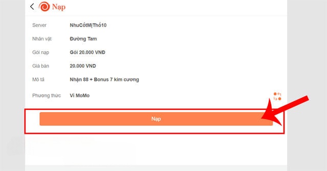Click chuột vào nút Nạp