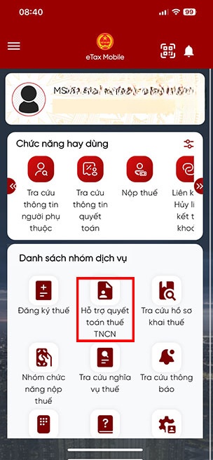 huong dan quyet toan thue tncn tren etax mobile 1*513499