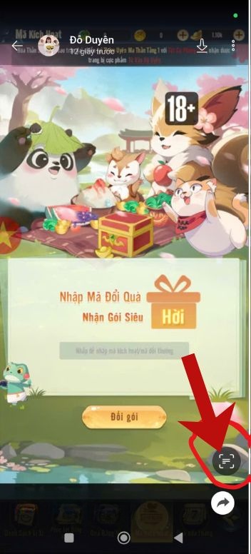 Chạm vào biểu tượng quét AI