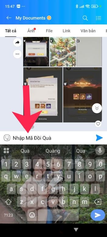 Dán chữ đã sao chép vào nội dung bất kỳ