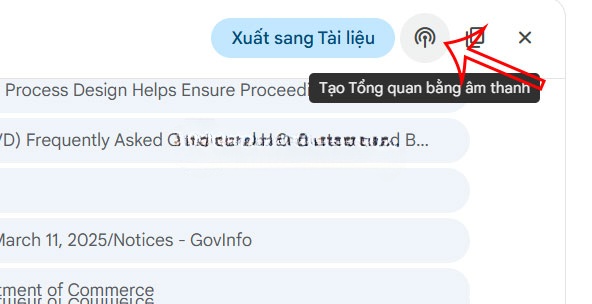 Xuất báo cáo sang âm thanh trong Gemini Deep Research