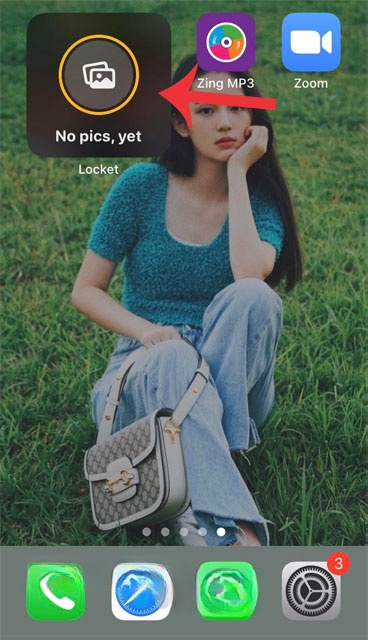 Ấn vào tiện ích Locket