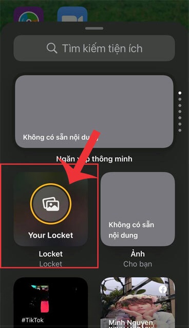 Ấn vào mục Your Locket
