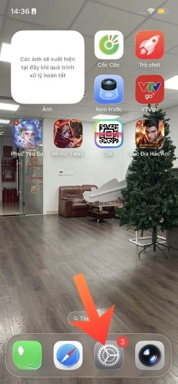 Mở ứng dụng Cài đặt trên iPhone