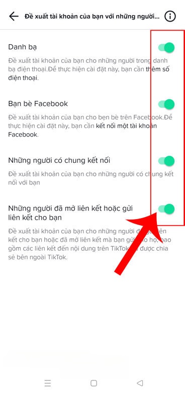 Tắt bỏ các công tắc với công cụ đề xuất tài khoản