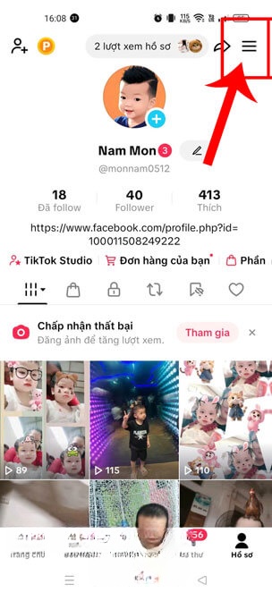 Ấn vào biểu tượng ba dấu gạch ngang