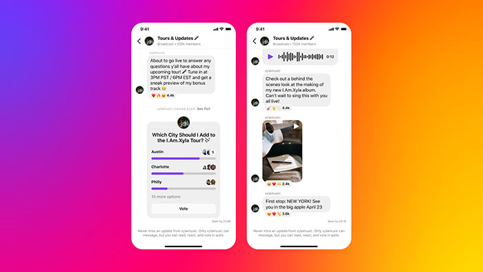 Kênh thông báo trên Instagram giúp người dùng có thể tương tác, cập nhật thông tin mới nhất từ người mà mình theo dõi