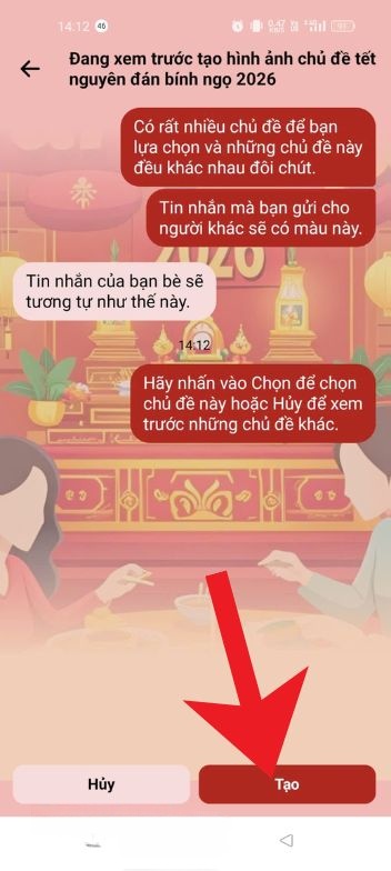 Nhấn vào nút Tạo