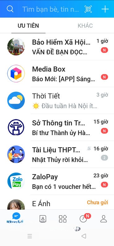 Giao diện tăng kích cỡ chữ