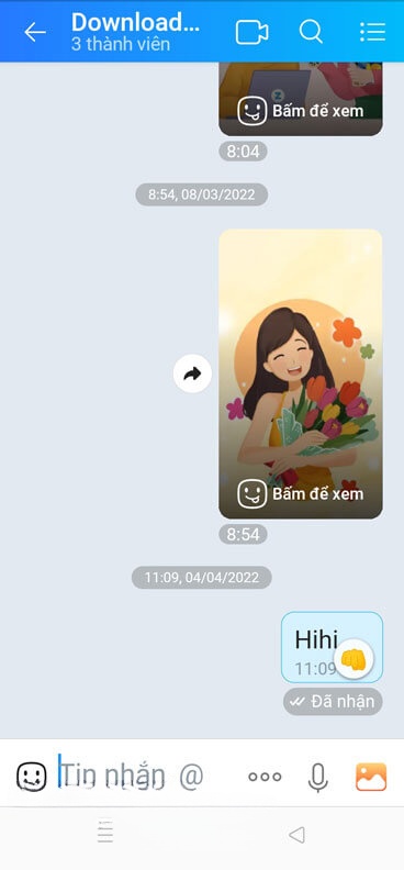 Tin nhắn kích thước chữ