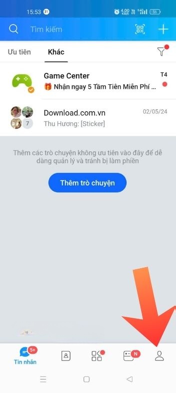 Ấn vào mục Cá nhân