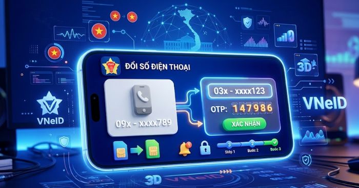  Hướng dẫn thay đổi số điện thoại trên VNeID 