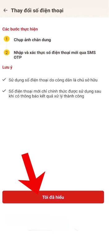 Nhấn vào nút Tôi đã hiểu