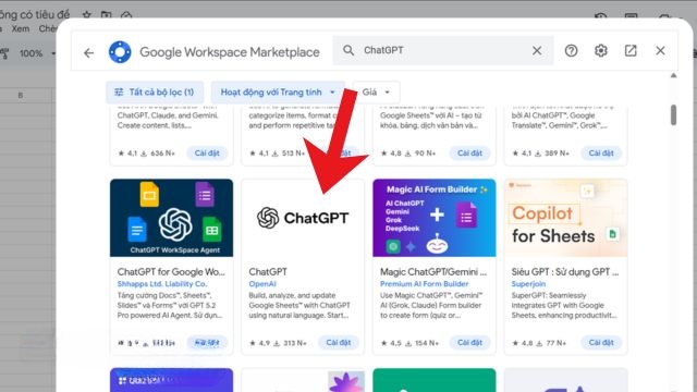 Tìm kiếm ứng dụng ChatGPT