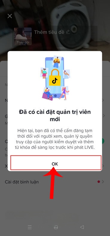 Ấn vào nút OK