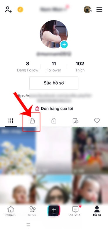 Ấn vào biểu tượng giỏ hàng